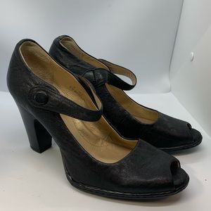 Barn Crown open toe heels